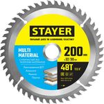 Фото  STAYER 200 х 32 мм, 48Т, диск пильный по алюминию Multi Material 3685-200-32-48 Master