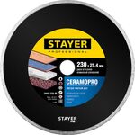 Фото  STAYER Ø 230Х25.4 мм, алмазный, cплошной, диск отрезной CERAMOPRO 3665-230_z02 Professional