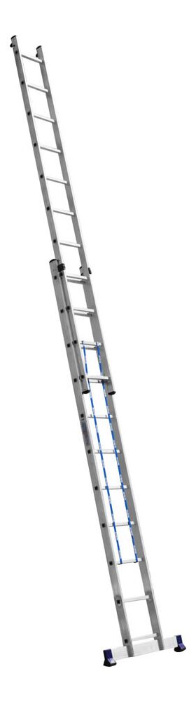 Фото  СИБИН число ступеней 2 х 11, алюминий, максимальная нагрузка 150 кг, лестница универсальная двухсекционная 38823-11