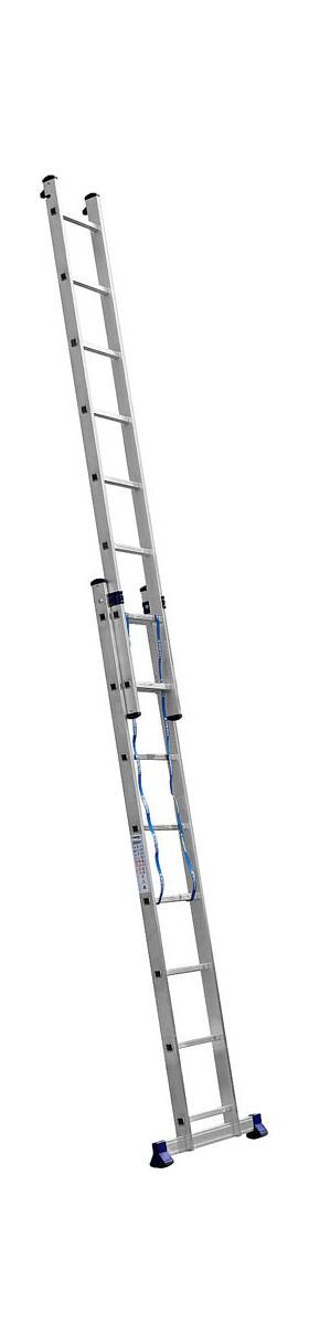 Фото  СИБИН число ступеней 2 х 8, алюминий, максимальная нагрузка 150 кг, лестница универсальная двухсекционная 38823-08