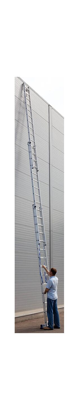 Фото  СИБИН число ступеней 3 х 14, алюминий, максимальная нагрузка 150 кг, лестница универсальная трехсекционная 38833-14