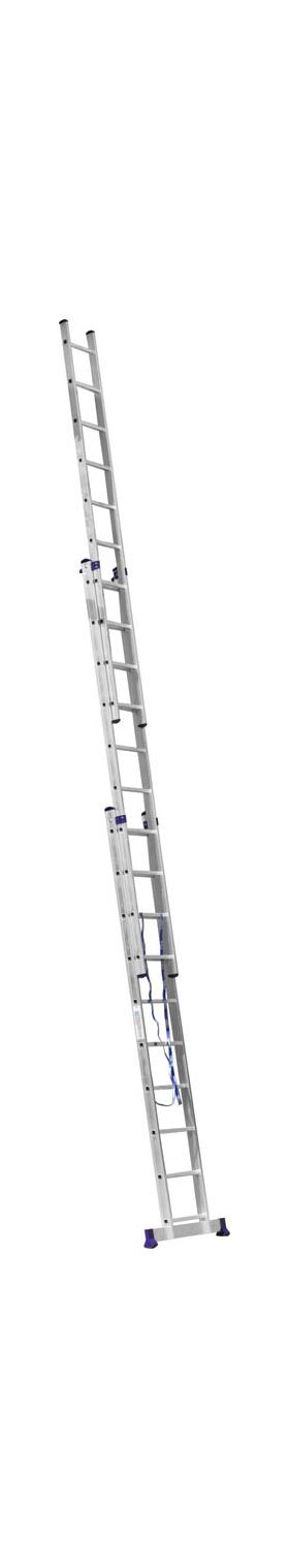 Фото  СИБИН число ступеней 3 х 10, алюминий, максимальная нагрузка 150 кг, лестница универсальная трехсекционная 38833-10