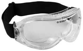Фото  ЗУБР химически стойкая линза, закрытые, ацетатная линза, непрямая вентиляция, очки защитные 110235