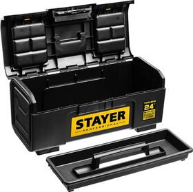 Фото  STAYER 590 х 270 х 255, пластиковый, ящик для инструмента TOOLBOX-24 38167-24 Professional