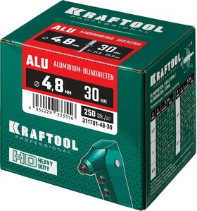 Фото  KRAFTOOL 4.8 х 30 мм, 500 шт., алюминиевые заклепки Alu (Al5052) 311701-48-30