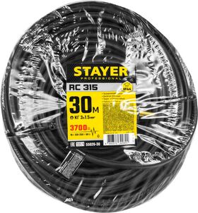 Фото STAYER 30 м, 3700 Вт, 1 гнездо, удлинитель электрический силовой RC 315 55026-30 купить в интернет-магазине МаксМастер.ру