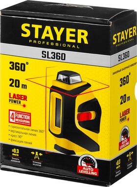 Фото  STAYER 20 м, линейный лазерный нивелир SL360 34962 Professional