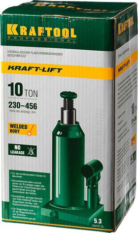 Фото KRAFTOOL 10 т, 230-456 мм, домкрат гидравлический бутылочный сварной Kraft-Lift 43462-10_z01 купить в интернет-магазине МаксМастер.ру