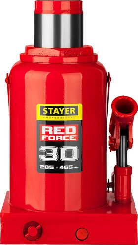 Фото STAYER 30 т, 285-465 мм, домкрат бутылочный гидравлический RED FORCE 43160-30_z01 Professional купить в интернет-магазине МаксМастер.ру