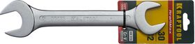 Фото  KRAFTOOL 30х32 мм, Cr-V сталь, хромированный, гаечный ключ рожковый 27033-30-32
