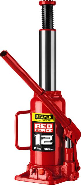 Фото STAYER 12 т, 230-465 мм, домкрат бутылочный гидравлический RED FORCE 43160-12_z01 Professional купить в интернет-магазине МаксМастер.ру