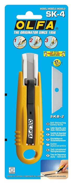 Фото OLFA 17.5 мм, трапециевидное лезвие, механический фиксатор, нож OL-SK-4 купить в интернет-магазине МаксМастер.ру