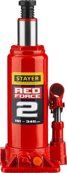 Фото STAYER 2 т, 181-345 мм, домкрат бутылочный гидравлический в кейсе RED FORCE 43160-2-K_z01 Professional купить в интернет-магазине МаксМастер.ру