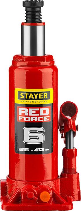 Фото STAYER 6 т, 216-413 мм, домкрат бутылочный гидравлический в кейсе RED FORCE 43160-6-K_z01 Professional купить в интернет-магазине МаксМастер.ру
