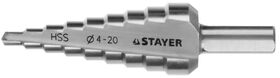 Фото  STAYER  4-20 мм, 9 ступеней, HSS, сверло ступенчатое 29660-4-20-9