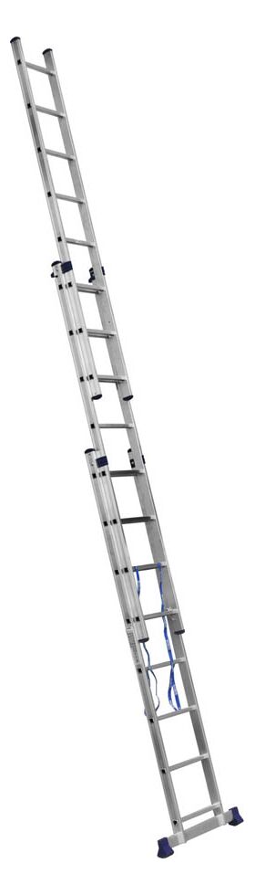 Фото  СИБИН число ступеней 3 х 8, алюминий, максимальная нагрузка 150 кг, лестница универсальная трехсекционная 38833-08